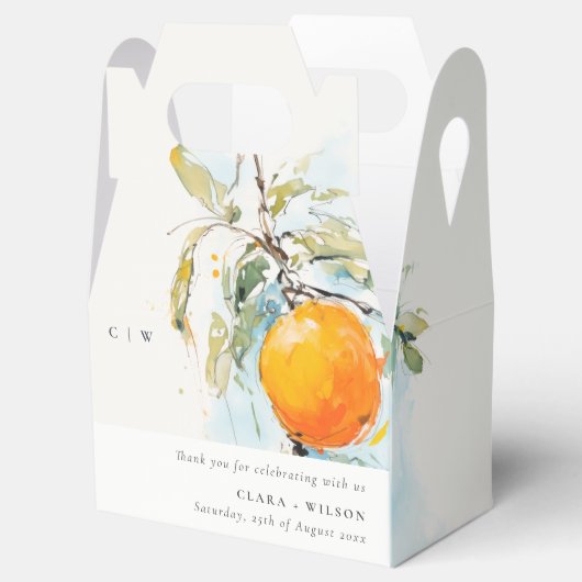 Boho Abstract Sketchy Oranje Tuin Bruiloft Bedankdoosjes (Geopend)
