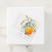 Boho Abstract Sketchy Oranje Tuin Bruiloft Bedankjes Labels (In situ)