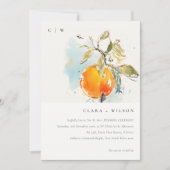 Boho Abstract Sketchy Oranje Tuin Bruiloft Kaart (Voorkant)