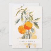 Boho Abstract Sketchy Oranje Tuin Bruiloft Kaart (Achterkant)