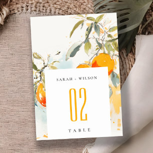Boho Abstract Sketchy Oranje Tuin Bruiloft Kaart