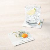 Boho Abstract Sketchy Oranje Tuin Bruiloft Kartonnen Onderzetters (Insitu)