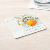 Boho Abstract Sketchy Oranje Tuin Bruiloft Kartonnen Onderzetters (Schuin)