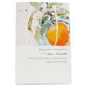 Boho Abstract Sketchy Oranje Tuin Bruiloft Medium Cadeauzakje (Voorkant)