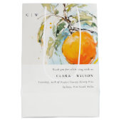 Boho Abstract Sketchy Oranje Tuin Bruiloft Medium Cadeauzakje (Achterkant)