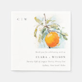 Boho Abstract Sketchy Oranje Tuin Bruiloft Servet (Voorkant)