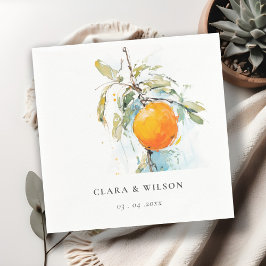 Boho Abstract Sketchy Oranje Tuin Bruiloft Servet