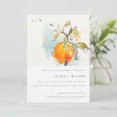 Boho Abstract Sketchy Oranje Tuin Verloving Kaart (Staand voorkant)