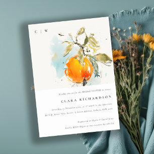 Boho Abstract Sketchy Oranje Tuin Vrijgezellenfees Kaart