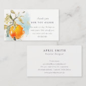 Boho Abstract Sketchy Sinaasappel Bedankt voor de  Visitekaartje (Voorkant / Achterkant)