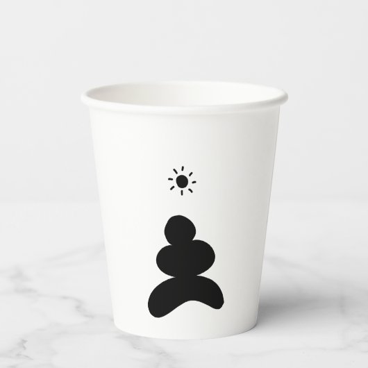 Boho abstract Stone and Sun Papieren Bekers (Achterkant)