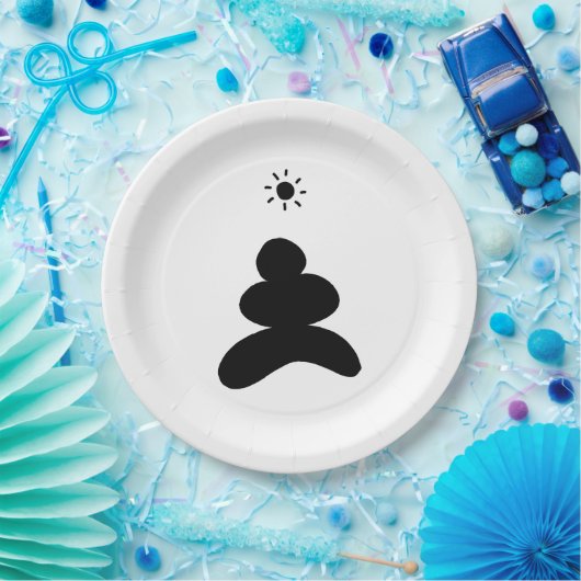 Boho abstract Stone and Sun Papieren Bordje (Feest)