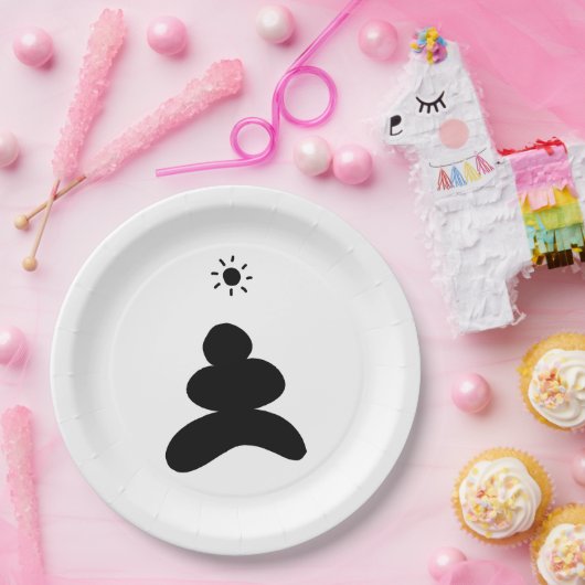 Boho abstract Stone and Sun Papieren Bordje (Feest)