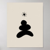 Boho abstract Stone and Sun Poster (Voorkant)