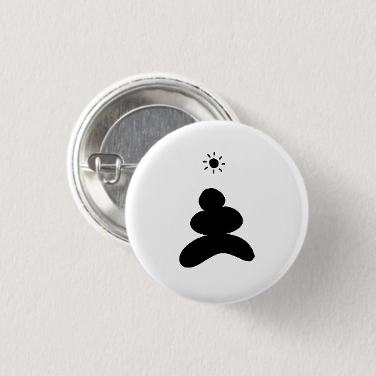 Boho abstract Stone and Sun Ronde Button 3,2 Cm (Voorkant /achterkant)