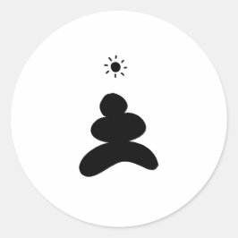 Boho abstract Stone and Sun Ronde Sticker