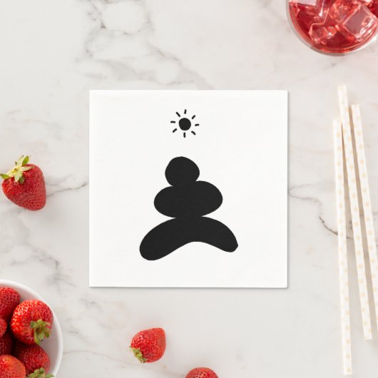 Boho abstract Stone and Sun Servet (Insitu)