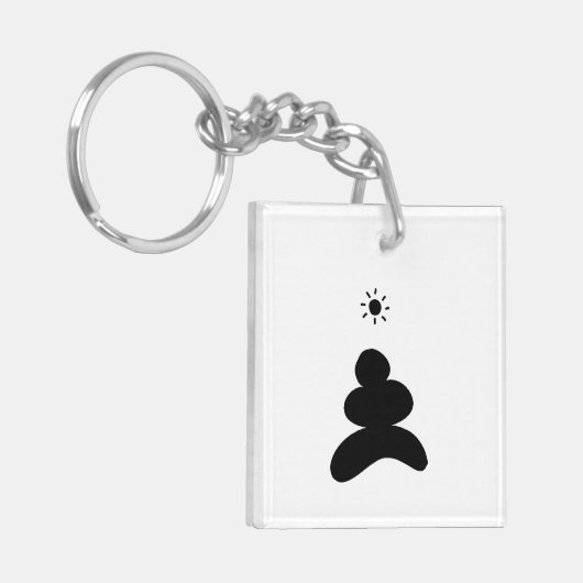 Boho abstract Stone and Sun Sleutelhanger (Voorkant Links)