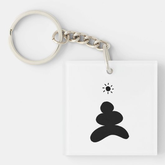 Boho abstract Stone and Sun Sleutelhanger (Voorkant)