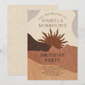 Boho Abstract Terracotta Bisque Birthday Kaart (Voorkant / Achterkant)