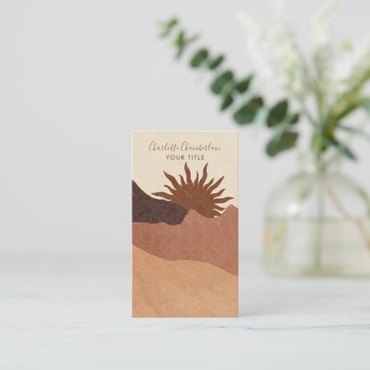 Boho Abstract Terracotta Desert Sun Sand Contactkaartje (Staand voorkant)