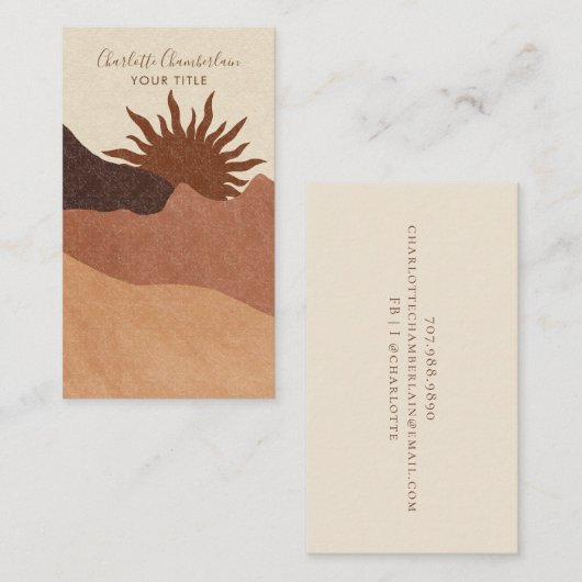 Boho Abstract Terracotta Desert Sun Sand Contactkaartje (Voorkant / Achterkant)