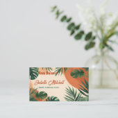 Boho Abstract Terracotta Tropical Business Card Visitekaartje (Staand voorkant)