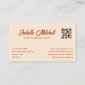 Boho Abstract Terracotta Tropical Business Card Visitekaartje (Achterkant)