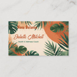 Boho Abstract Terracotta Tropical Business Card Visitekaartje