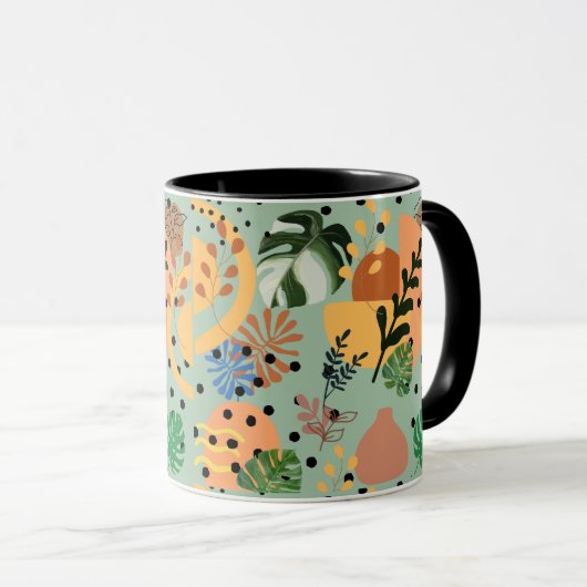 boho abstract tropical pattern -minimal leaf desig mok (Voorkant rechts)