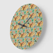 boho abstract tropisch patroon - minimaal bladontw grote klok (Hoek)