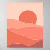 Boho Abstract Verbrand Sinaasappel SunsetPrint Poster (Voorkant)