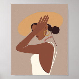 Boho Abstract Vrouw Portret Muur Kunst Print