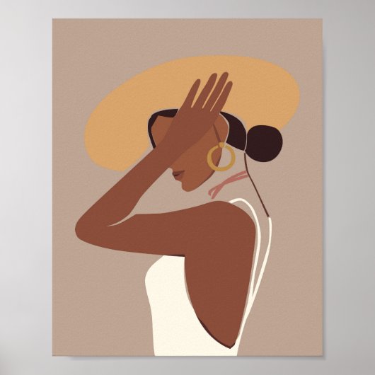 Boho Abstract Vrouw Portret Muur Kunst Print (Voorkant)