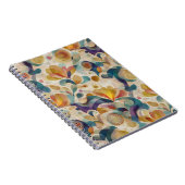 Boho Abstract Waterverf Bloemige Swirl Goud Teal Notitieboek (Rechterzijde)