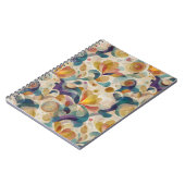 Boho Abstract Waterverf Bloemige Swirl Goud Teal Notitieboek (Linkerzijde)