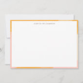 Boho Abstract Waterverf Roze Geel Stationery Bedankkaart (Voorkant)