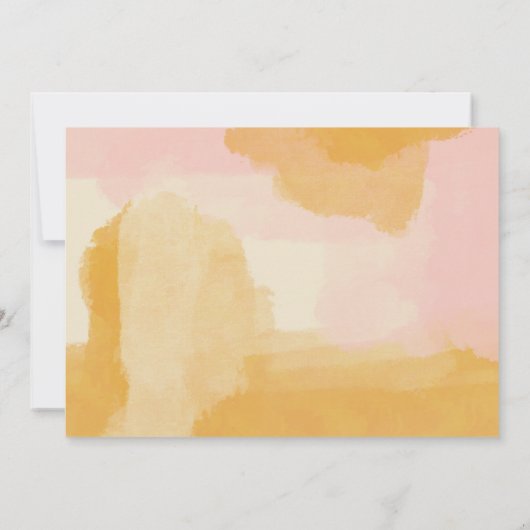 Boho Abstract Waterverf Roze Geel Stationery Bedankkaart (Achterkant)