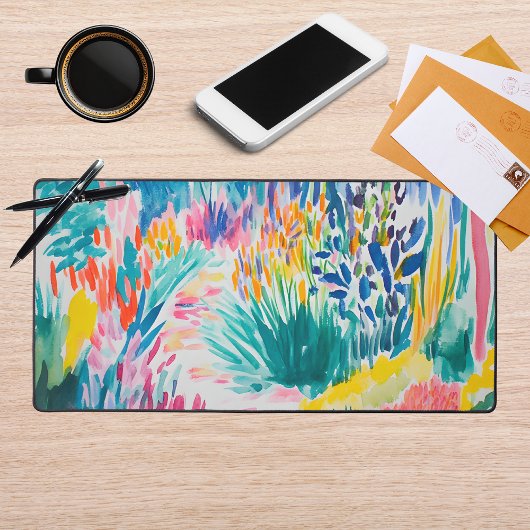 Boho Abstract Wildflower Garden Bureaumat