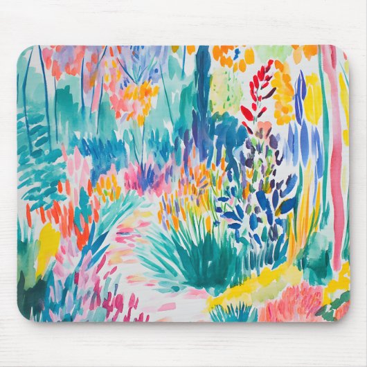 Boho Abstract Wildflower Garden Muismat (Voorkant)