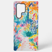 Boho Abstract Wildflower Garden Samsung Galaxy Hoesje (Achterkant)