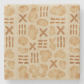 Boho Abstract X Pattern Neutral Paper Art Stenen Onderzetter (Voorkant)