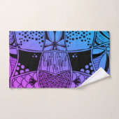 Boho Abstract Zen Doodle Handdoek – Levendig Blauw (Handdoek)