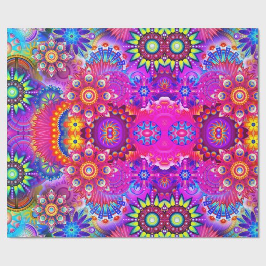 Boho abstracte bloem cadeaupapier (Vlak)