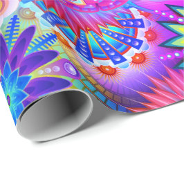 Boho abstracte bloem cadeaupapier