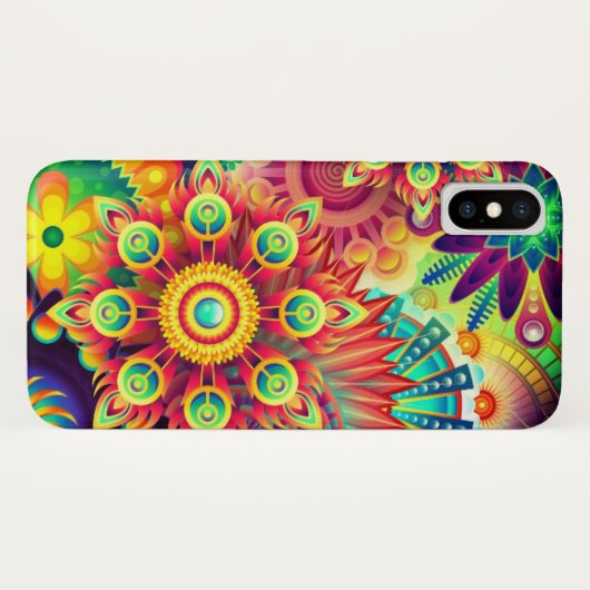 Boho abstracte bloem Case-Mate iPhone case (Achterkant (horizontaal))