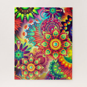 Boho abstracte bloem legpuzzel