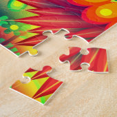 Boho abstracte bloem legpuzzel (Zijkant)