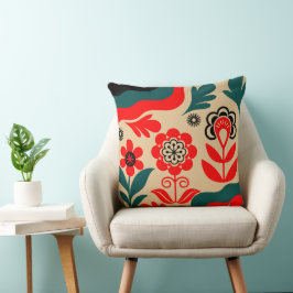 Boho Abstracte Bloem Muur Kunst Kussen