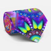 Boho abstracte bloem stropdas (Opgerold)